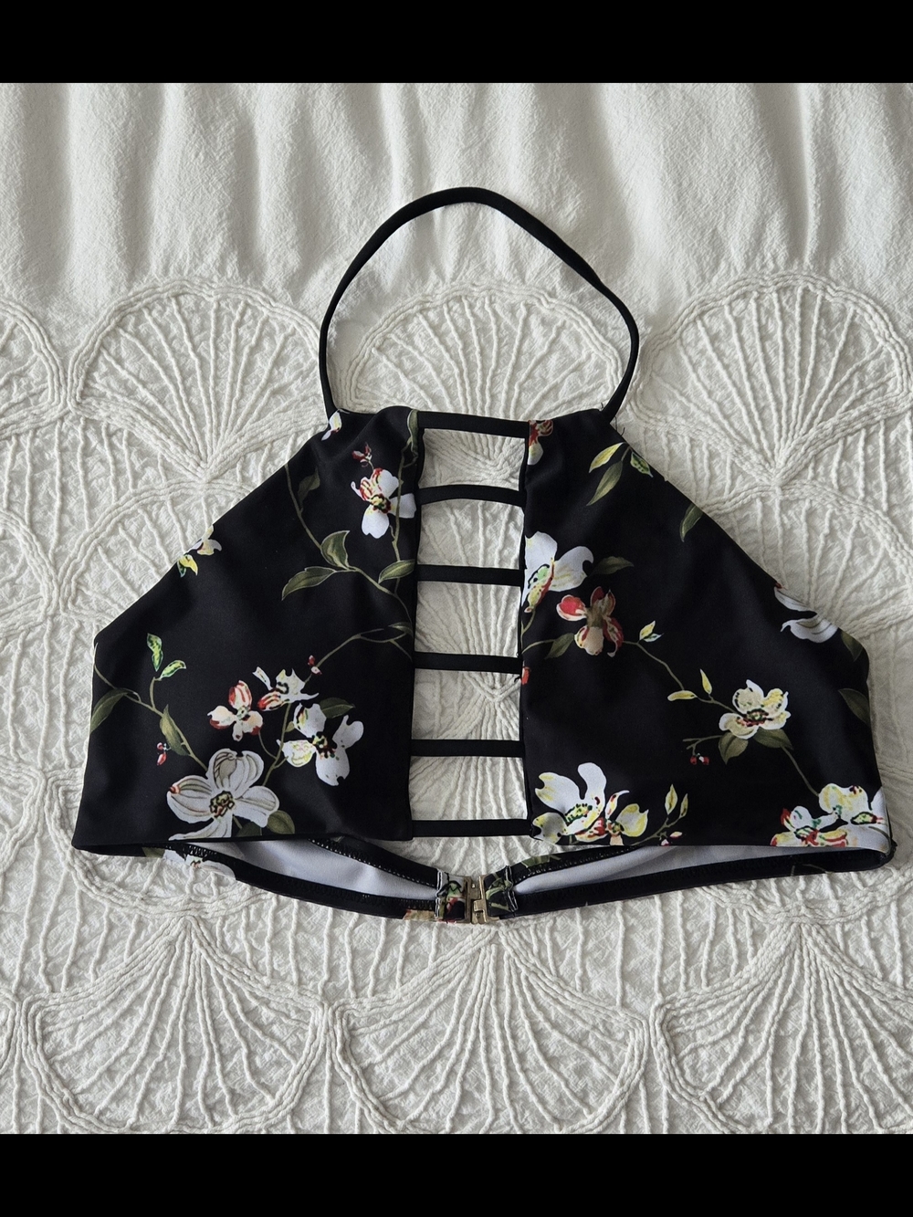 BILLABONG Ladder Style High Neck Halter Bikini Top- Size Med